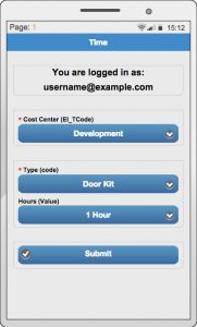 Screenshot of iCollect App Forms