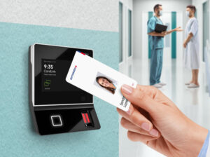 Time and attendance terminal in use